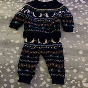Dinosaur two piece winter sweater set